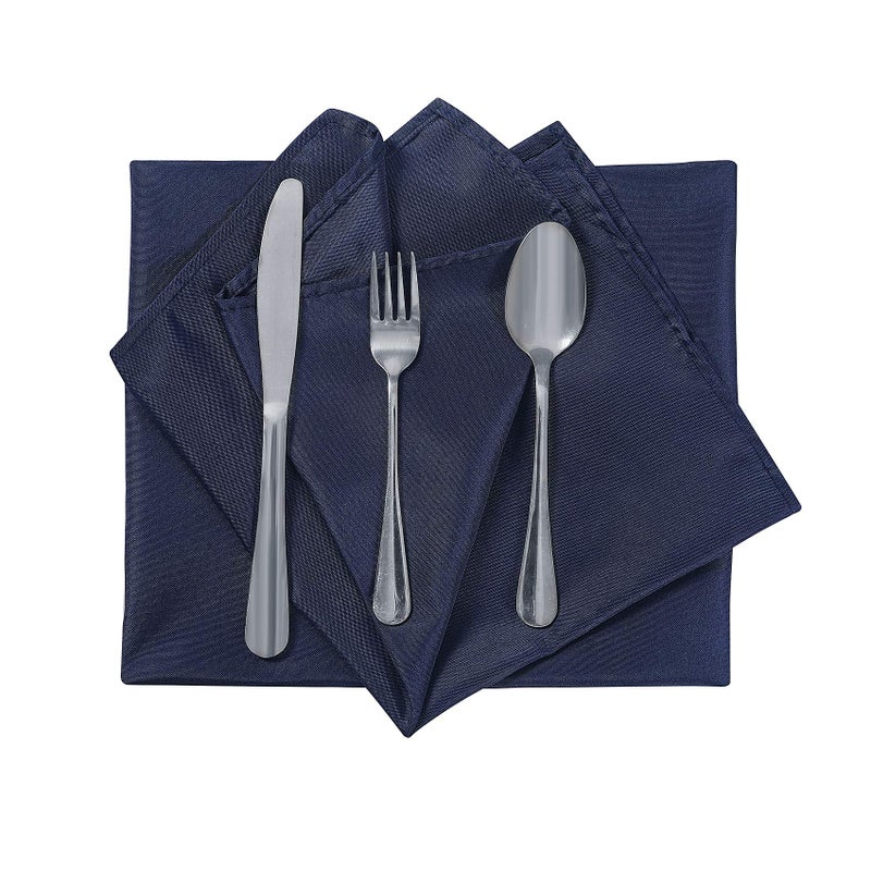 Cupuamon Cloth Napkins 17x17 inch Washable Polyester Dinner Napkins Soft Table Napkins for Wedding Party Dining Banquet(Navy,50PCS) - Image 4
